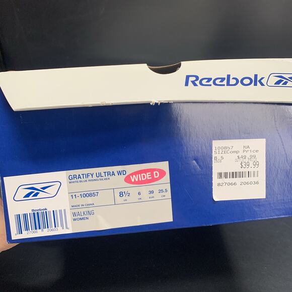 Reebok Women’s Walking Shoes Gratify Ultra Size 8.5 Wide White Leather Shoes - Picture 14 of 14